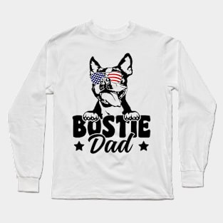 Bostie Dad Patriotic Boston Terrier Dog Lover 4th Of July Long Sleeve T-Shirt